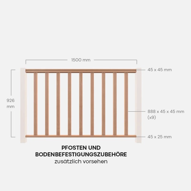 HECTO – Vulset voor houten leuningen 1,5m