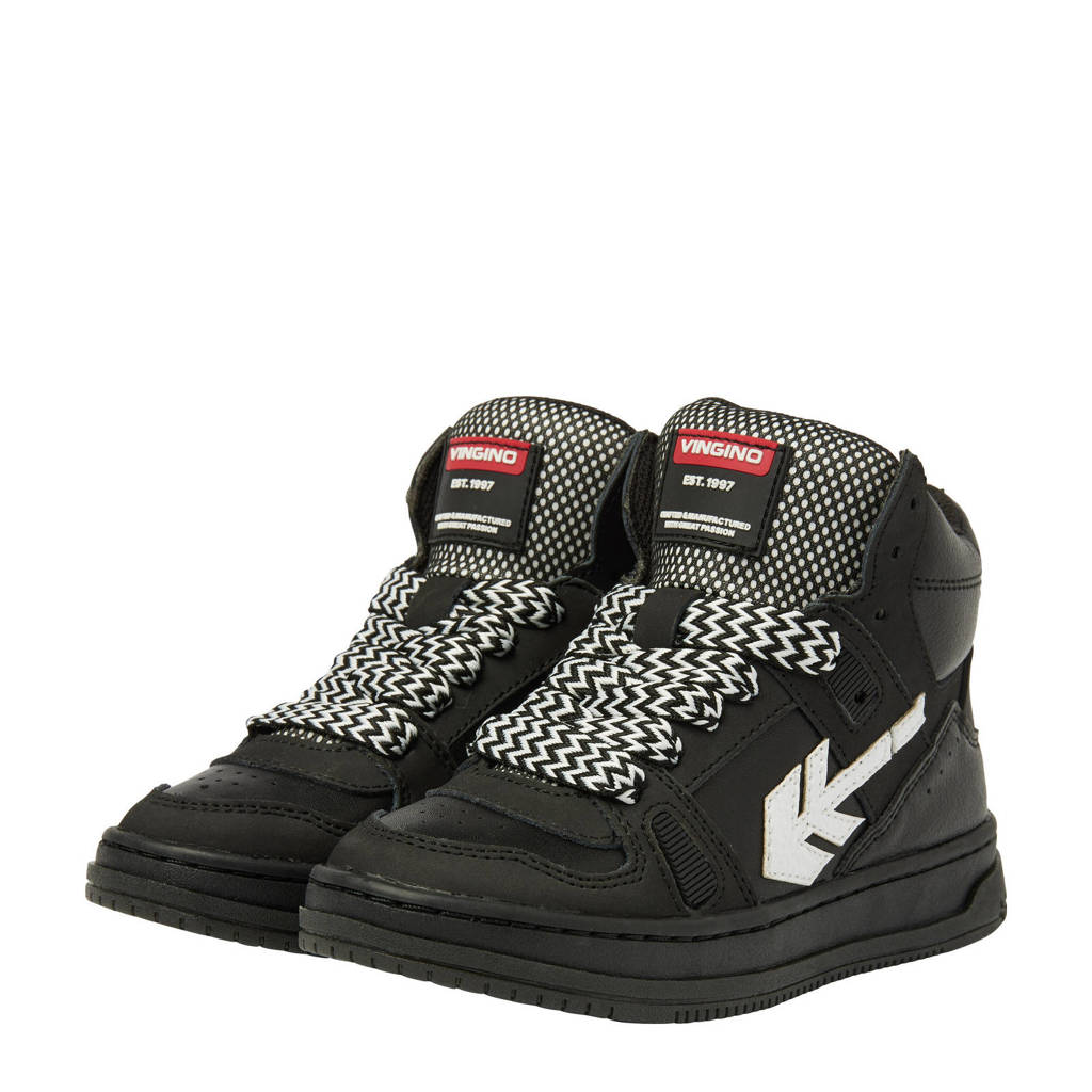 Vingino Kevinleren sneakers zwart