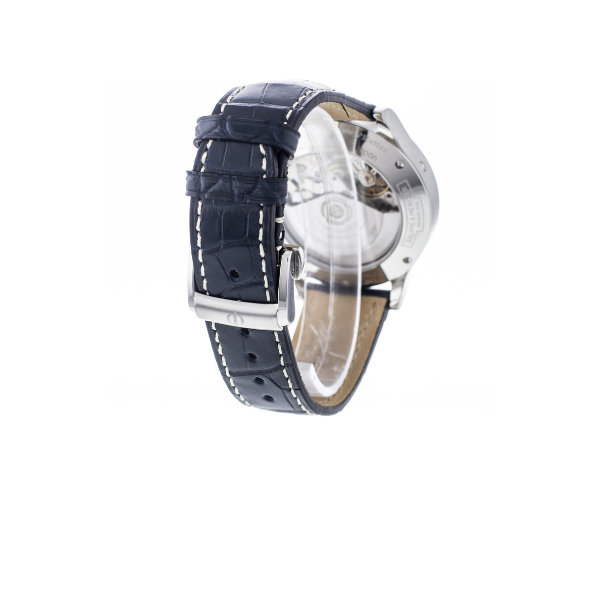 Montre d'occasion Baume et Mercier Capeland homme chronographe automatique acier bracelet cuir noir