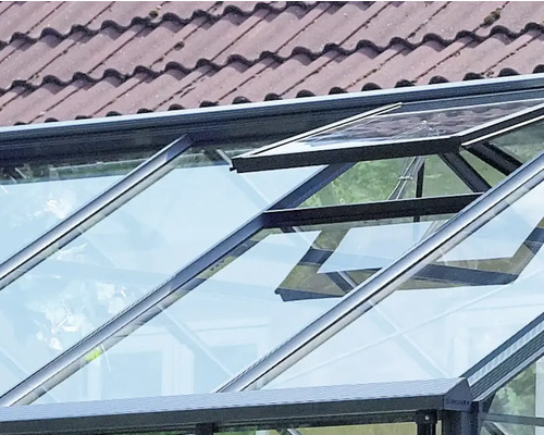 JULIANA Premium Kas 10,9 m² 3 mm Veiligheidsglas 296 x 368 cm Antraciet/Zwart