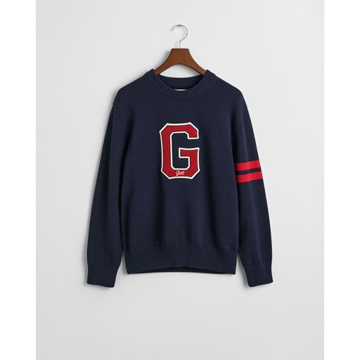 GANT Graphic Sweater, Evening Blue, XXL