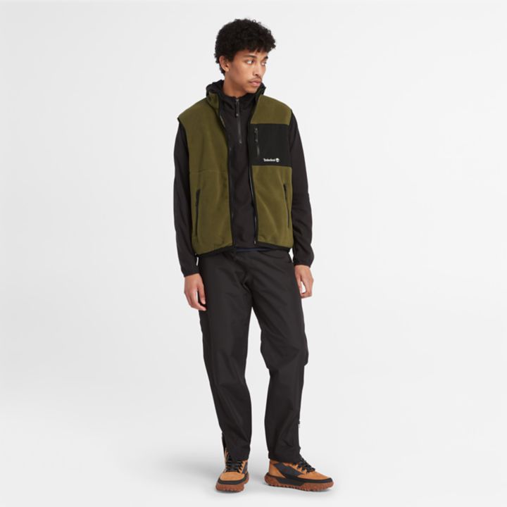 Colete de lã polar Outdoor Archive Polartec Série 200 para homens na cor verde.