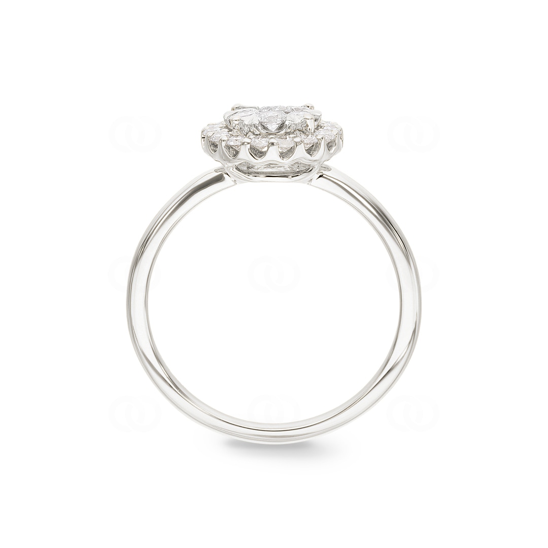 0.50 Karat Diamanten Halo Ring 750/18 K Weissgold
