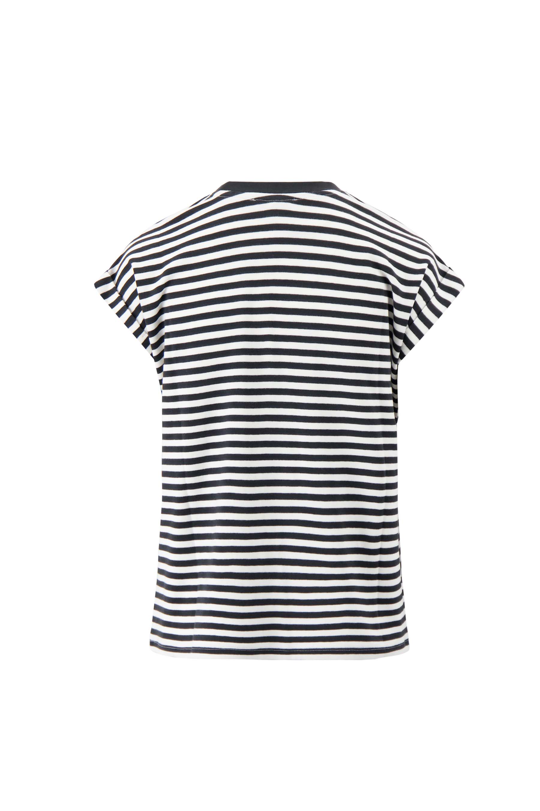 T-shirt met opgerolde mouw streep