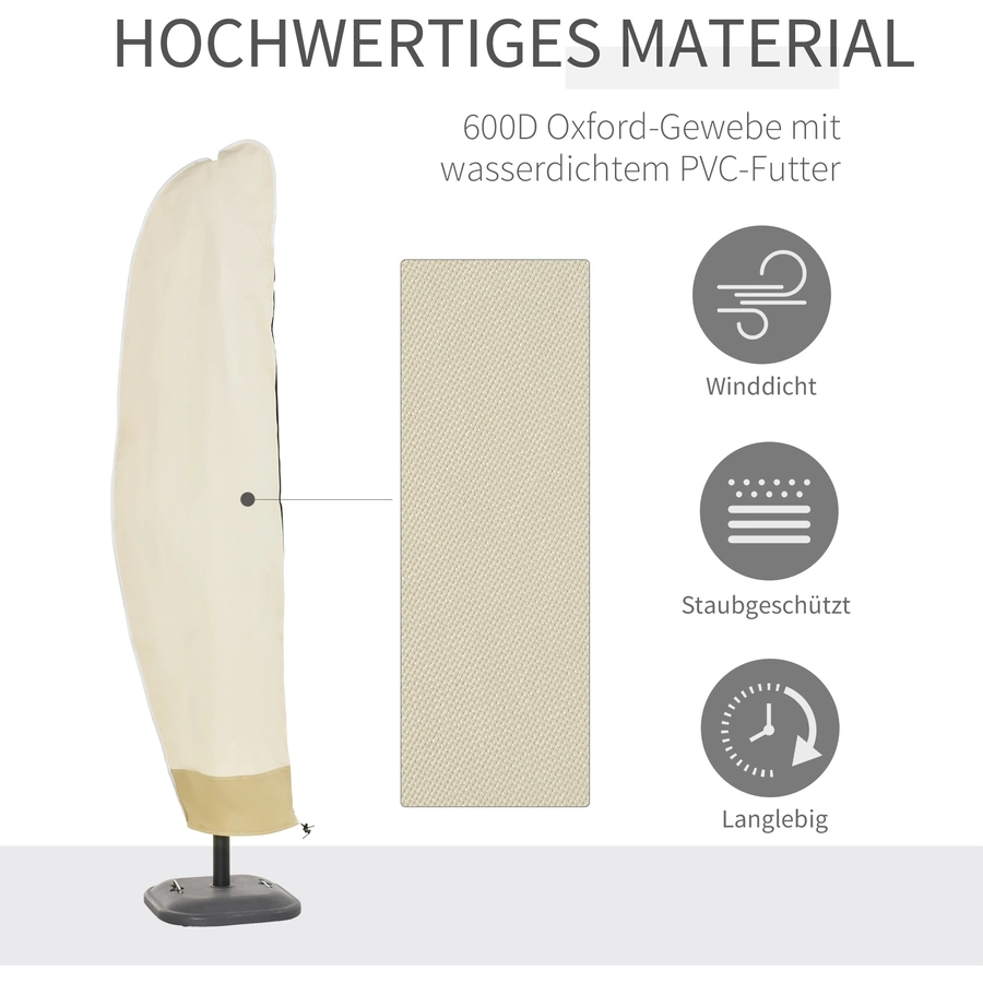 Outsunny Schutzhülle für Ampelschirm beige, kaffeebraun