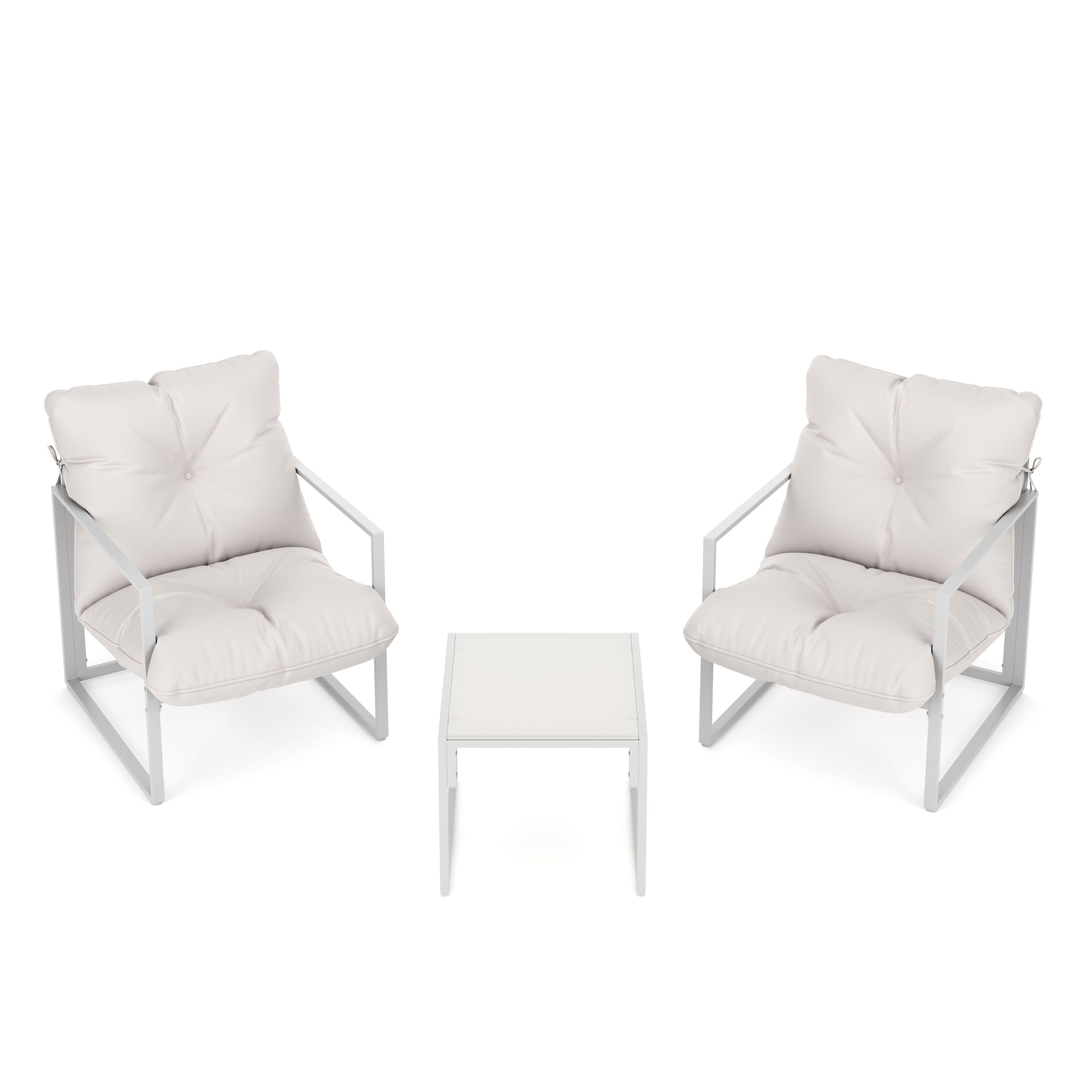 Gartenmöbel Set DELANO 3-teilig weiss