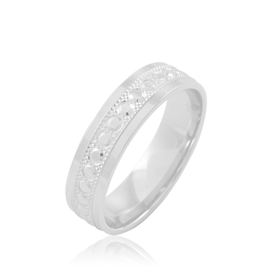 Alliance Alectrona Diamantee Ruban Plat Or Blanc