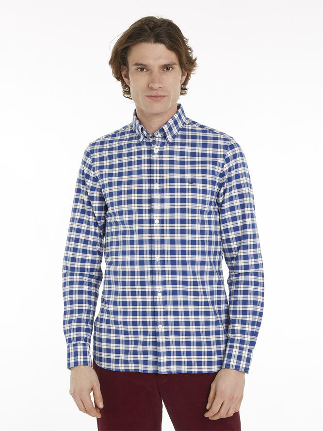 Tommy Hilfiger SMALL CHK HERITAGE OXFRD SF SHRT Rouge / multi