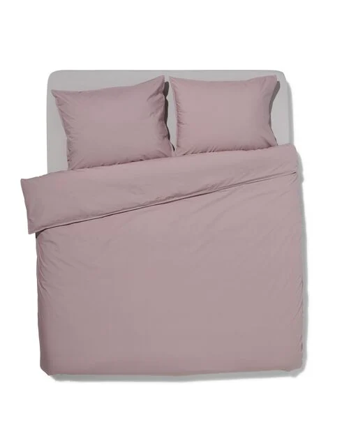 housse de couette percale 200x200/220 mauve