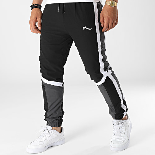 Pantalon Jogging A Bandes Sword 6363 Noir Gris Blanc