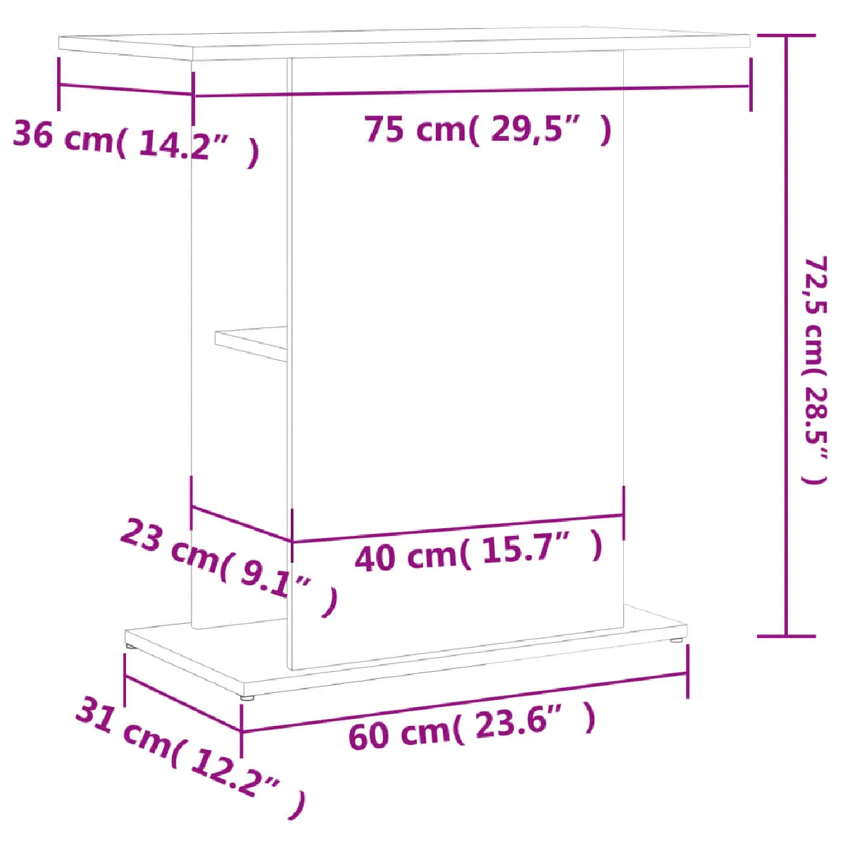 VIDAXL Support pour aquarium - Chêne marron