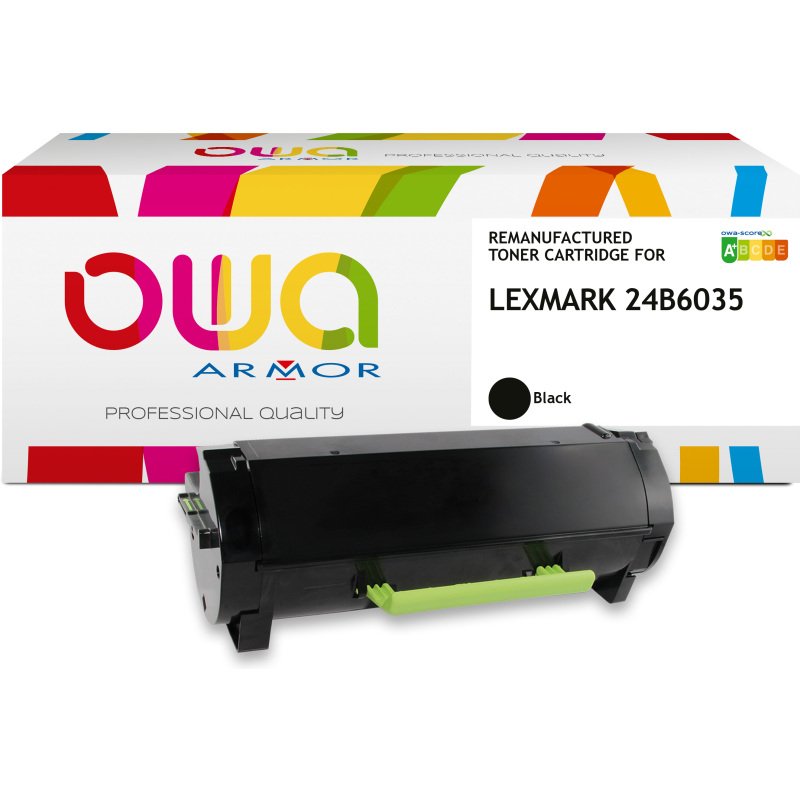 Toner remanufacturé OWA - standard - Noir - pour LEXMARK 24B6035