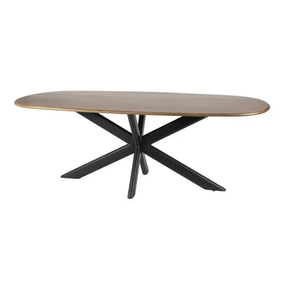 Hoyz Collection - Eetkamertafel 180cm Cliff Ovale Buis - Massief Mango Zandkleur