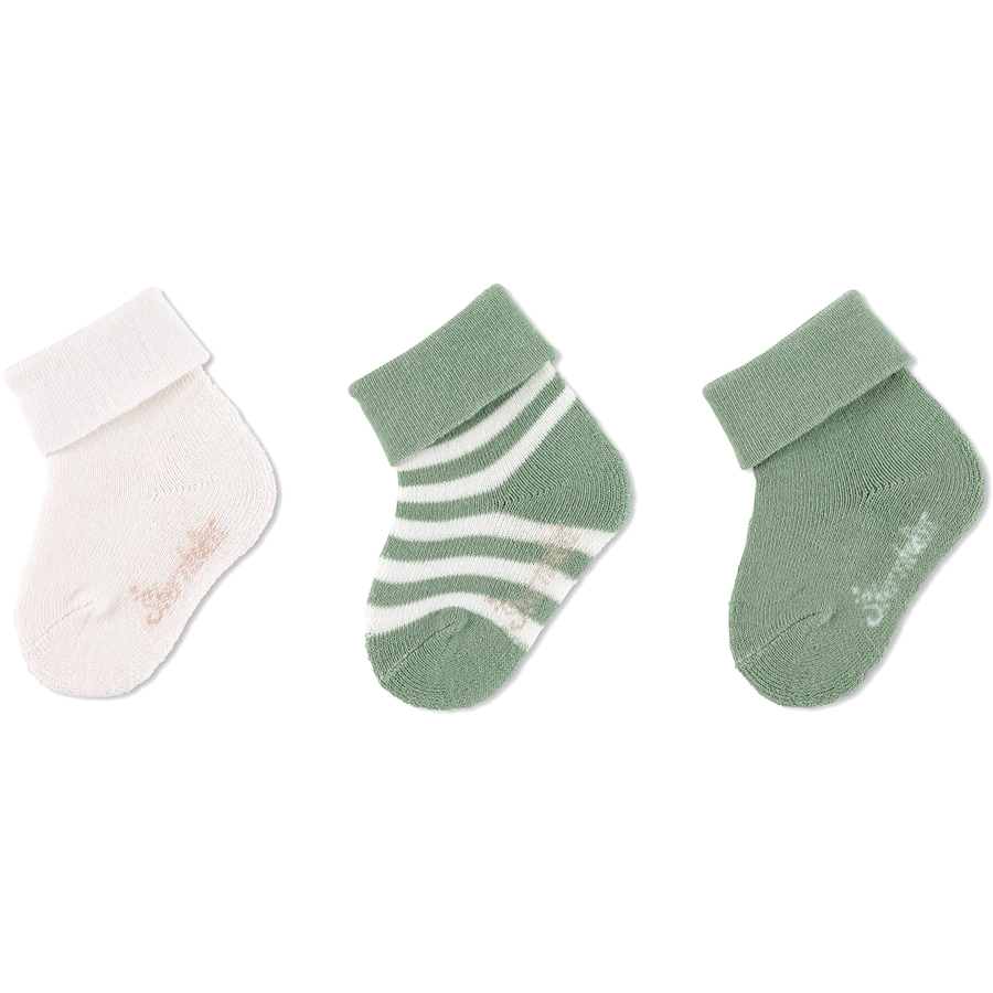 Sterntaler GOTS Baby-Söckchen Ringel, 3er-Pack grün