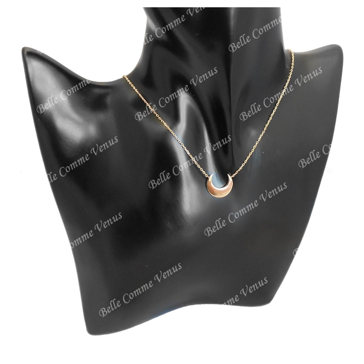 Collier croissant de lune Plaqué OR 750 3 microns