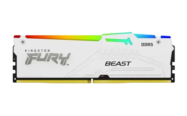 Kingston FURY Beast RGB - DDR5 - sæt - 32 GB: 2 x 16 GB - DIMM 288-PIN - 6000 MHz / PC5-48000 - CL30 - 1.4 V - ikke bufferet - on-die ECC - hvid