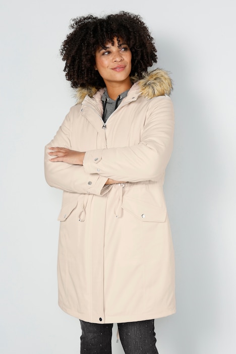 Parka, Straight Fit, Teddyfutter, Kapuze, 2-Wege-Zipper, Langarm