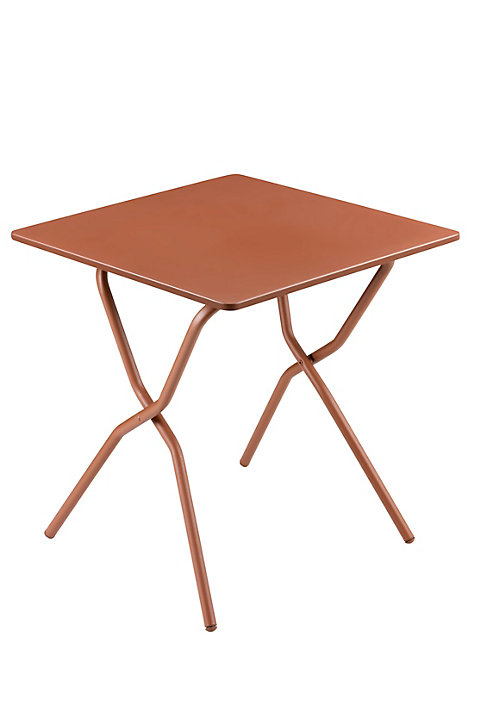 Table de balcon pliante Balcony en acier coloris rouge canyon L.64 x l.70 x H.73 cm