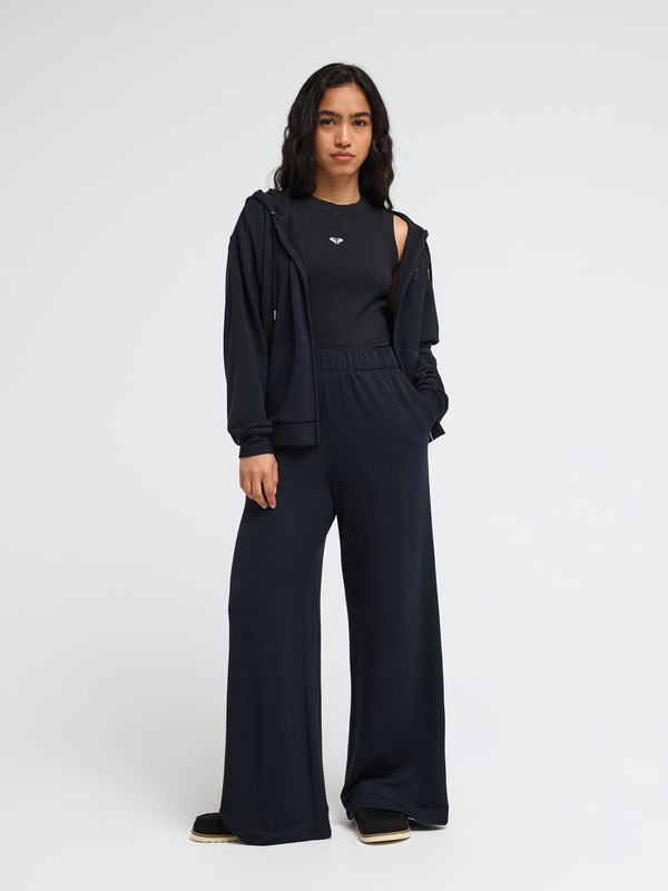 Surfing By Sunlight Pantalon de jogging à jambes larges Noir Femme