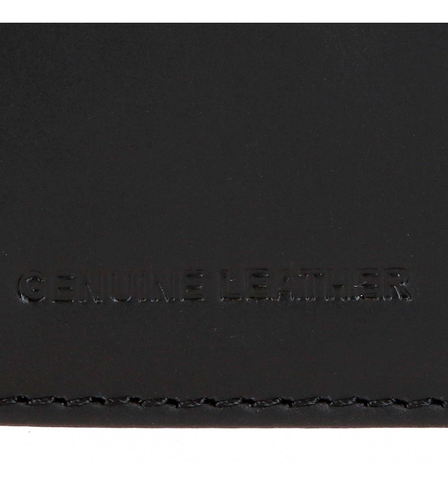 Carteira Pepe Jeans Vertical Cracker em couro preto