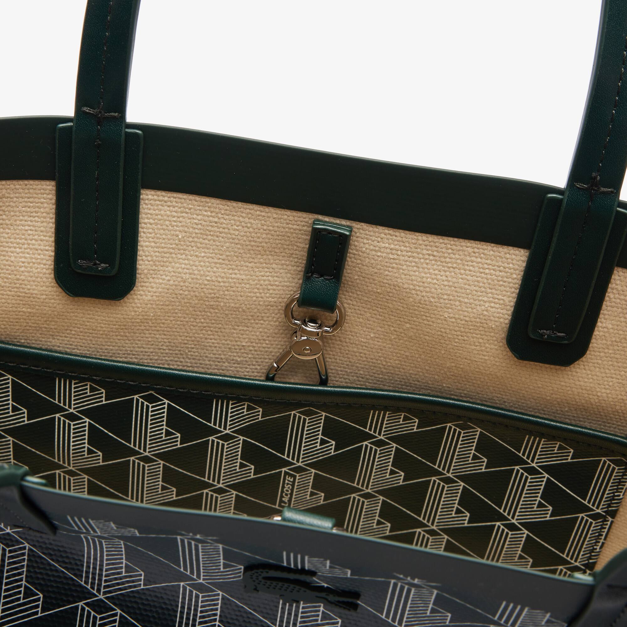 Sac cabas Zely moyen monogramme en toile enduite Sacs à main & Cabas - Vert - Lacoste - Femme