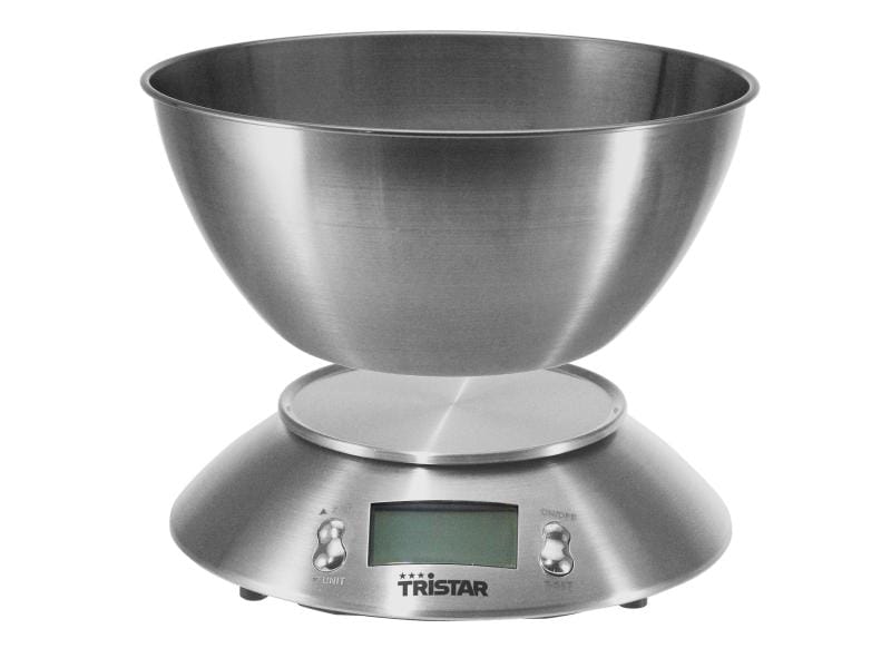 Tristar Küchenwaage KW-2436 Silber Küchenwaage mit Rührschüssel im eleganten Edelstahldesign
