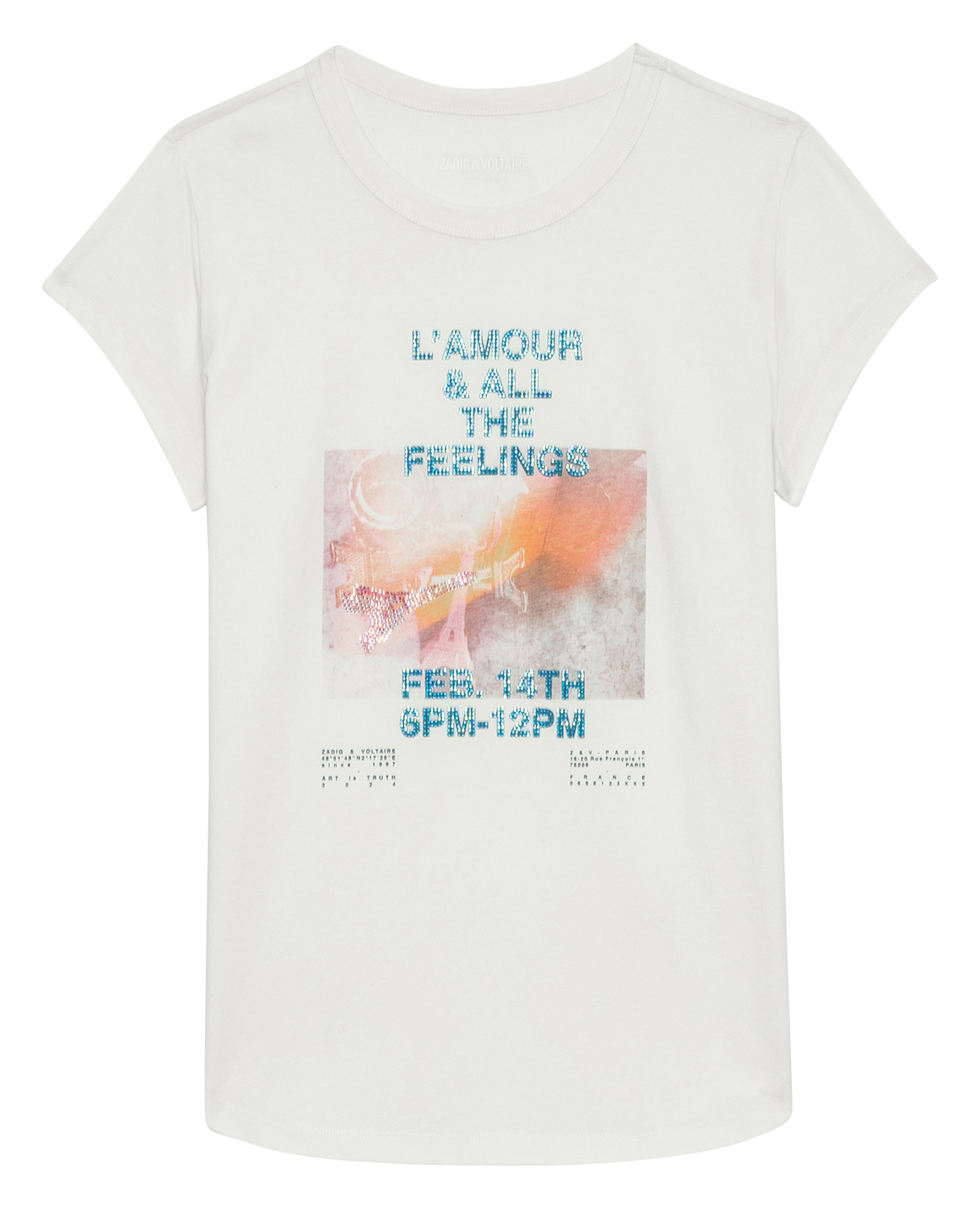 WOOP - Tee-shirt manches courtes imprimé en coton bio | Blanc