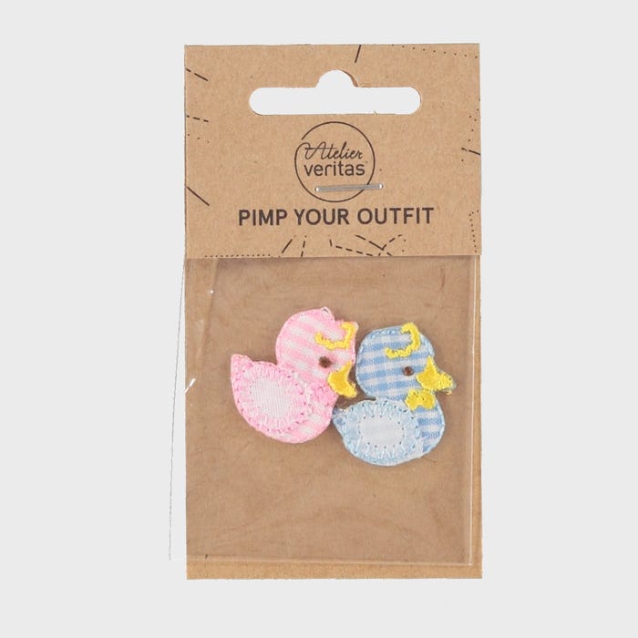 Atelier Veritas-Set van 2 patches met eendjes 3x3cm
