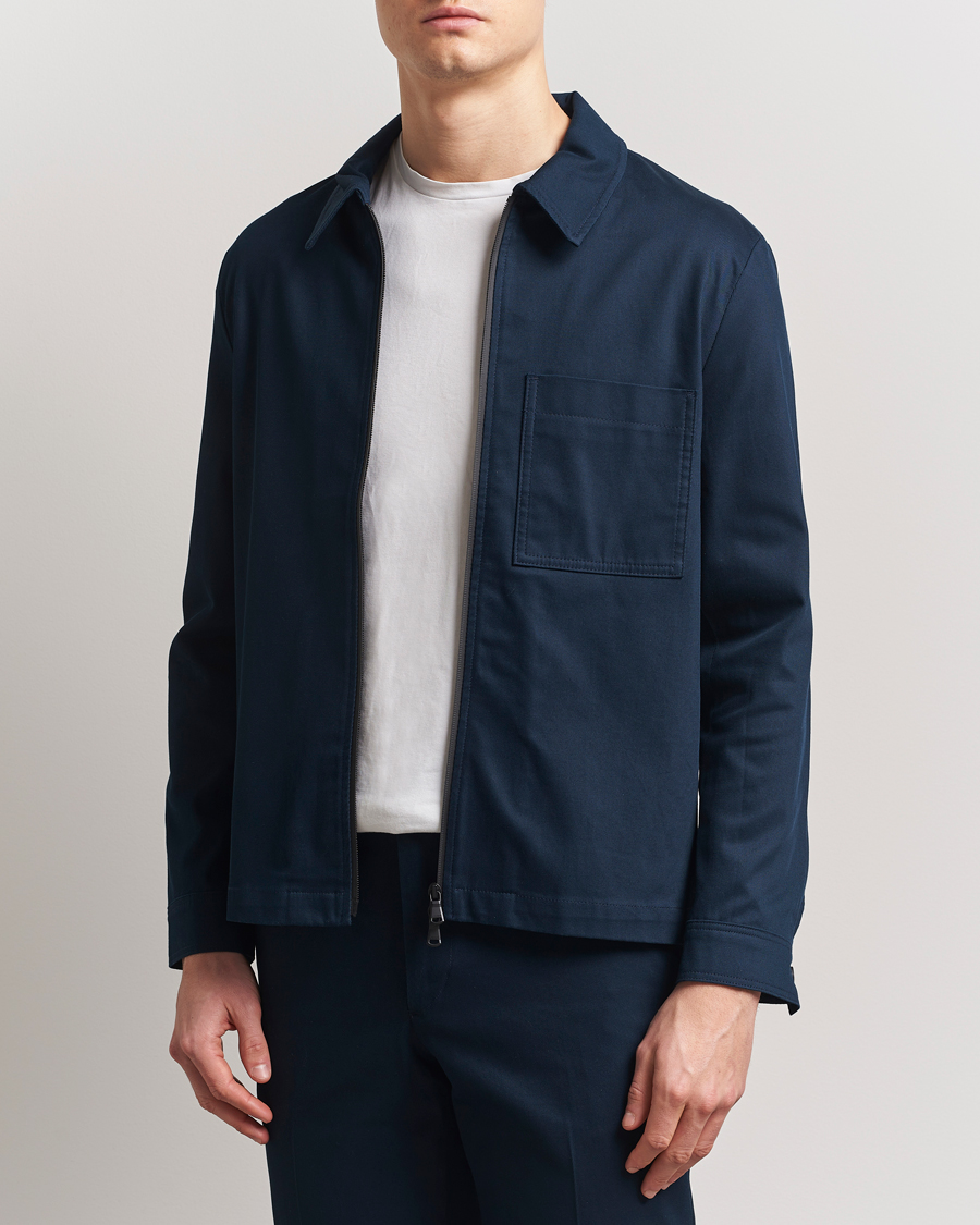 J.Lindeberg Julius Cotton Twill Overshirt Navy