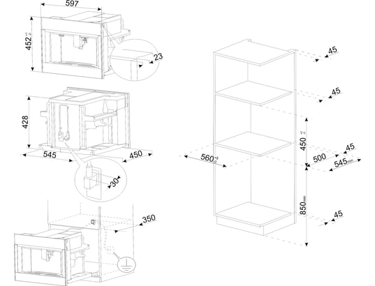 SMEG - Expresso encastrable CMS4104B3
