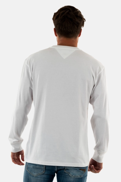 Tee shirt manches longues tommy jeans clsc linear chess ybr white