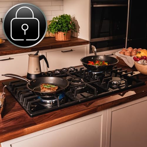 Cecotec Plaque à gaz Bolero Squad G 4200S Glass Black. Plaque à gaz avec 4 feux, finition verre noir, puissance 8000W, grilles individuelles et allumage électrique avec sécurité des vannes. : Cuisine et Maison