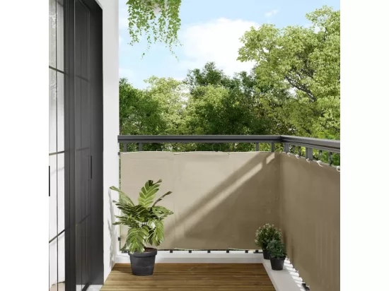 Écran de balcon beige 90x700 cm 100% polyester oxford