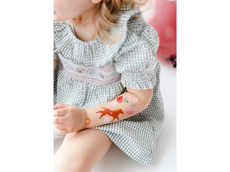 Partydeco Tattoo Set Pferd mix, 16 Stück Tattoos für Kinder