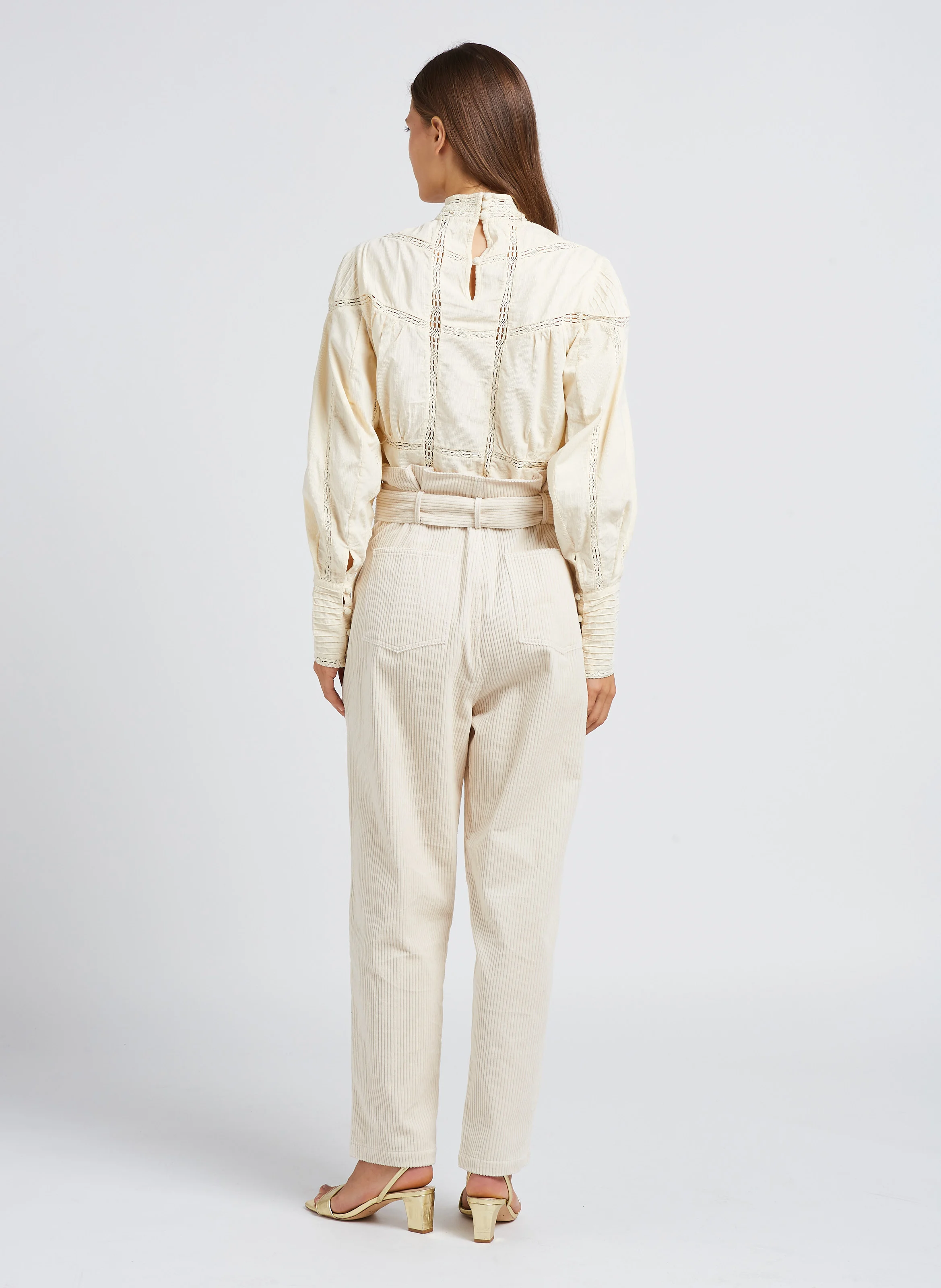 CLAYDE - Pantalon carotte en coton | Beige