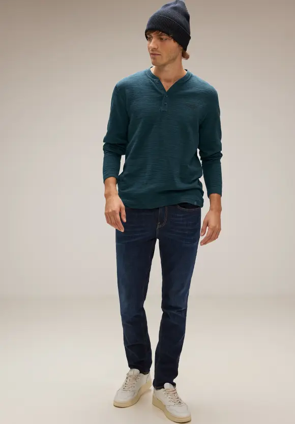 Winterslub Langarmshirt - deep teal green