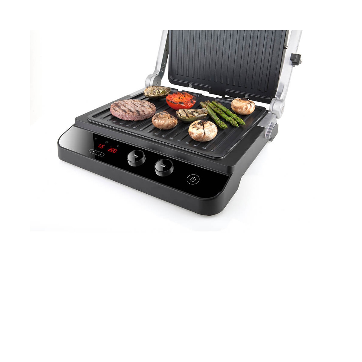 BLACK+DECKER Bordgrill, Ekstra Plate 2000W, Børstet Stål