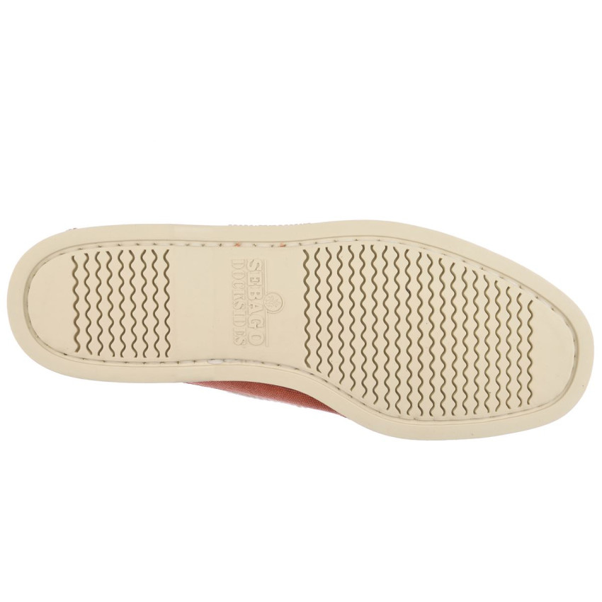 DOCKSIDES PORTLAND WASHED CANVAS BRANDY-Chaussures bateau pour homme en toile