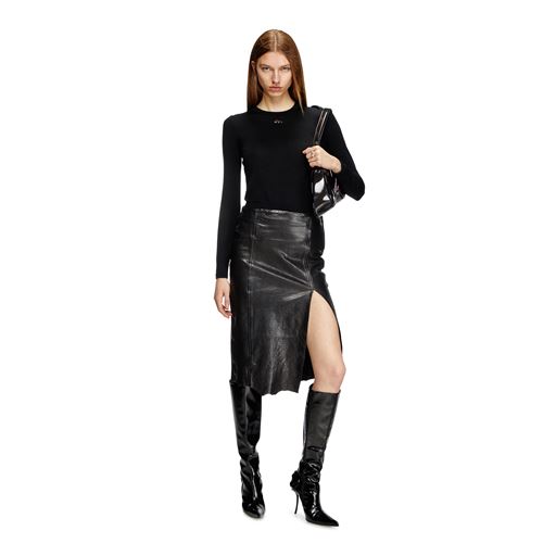 Diesel M-Alinesa Strikbluse, Black, XL