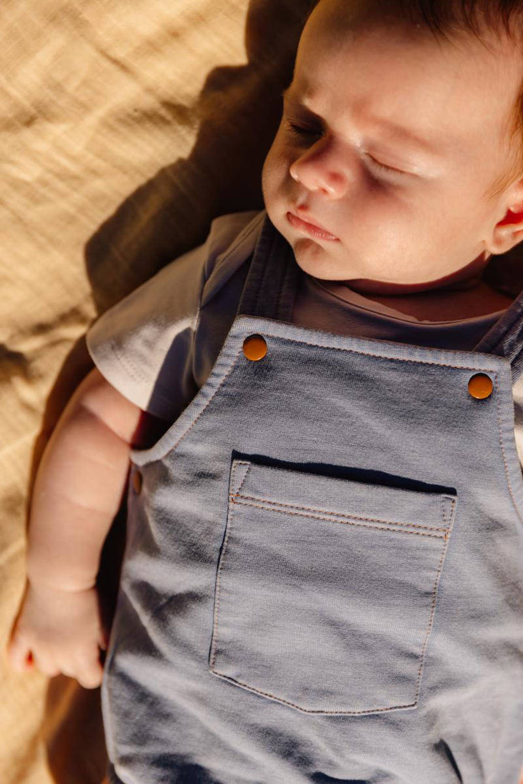 Quapi baby tuinbroek Dawn met zak detailgrijsblauw