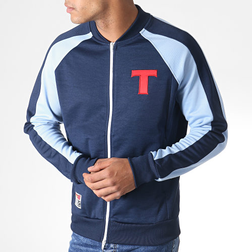 Veste Zippée A Bandes Toho Bleu Marine Bleu Clair