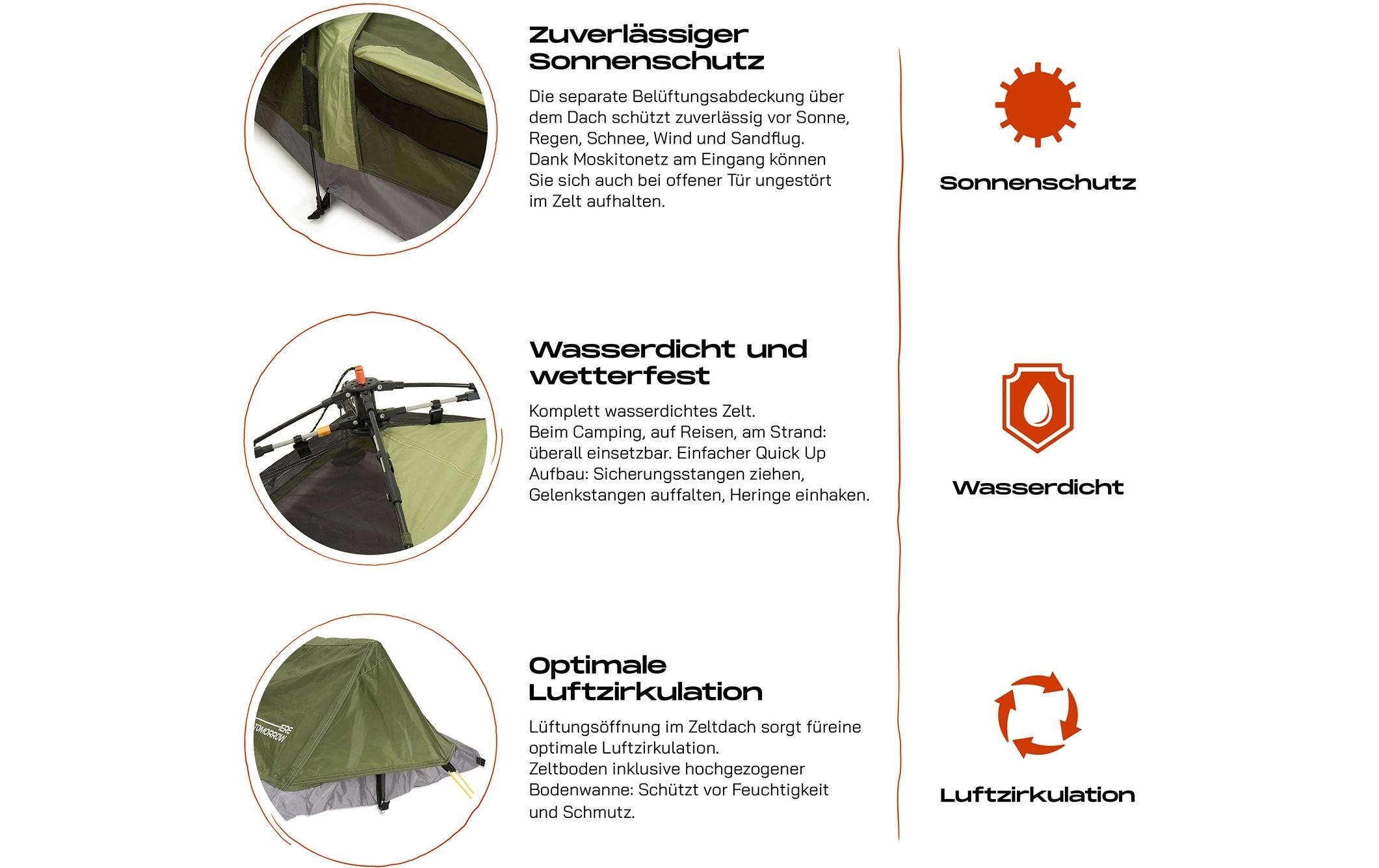 Tunnelzelt »Where tomorrow Where Tomorrow 1 Personen Rechteck« 1 Personen