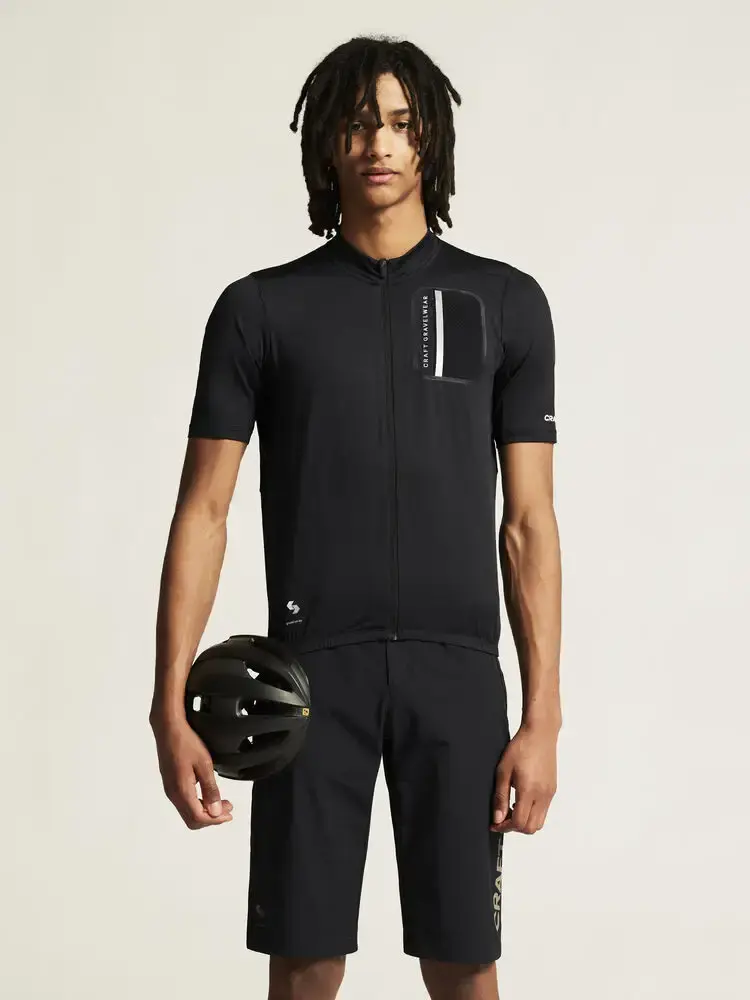 Craft ADV Gravel Fietsshirt Korte Mouwen Zwart Heren