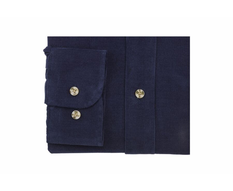 Chemise velours Navy - Col américain - WARDLEY