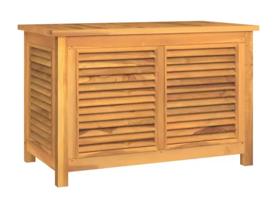 Boîte de rangement de jardin et sac 90x50x58cm bois massif teck