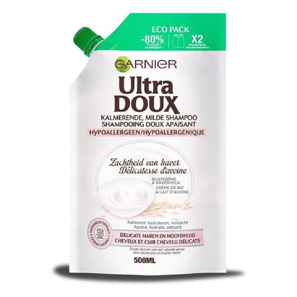 Recharge shampoing Garnier crème de riz et lait d'avoine bio 500ml