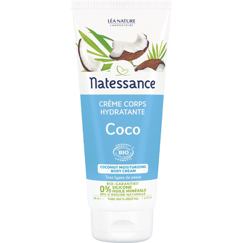 Crème hydratante bio - Huile de coco - Corps - 200 ml