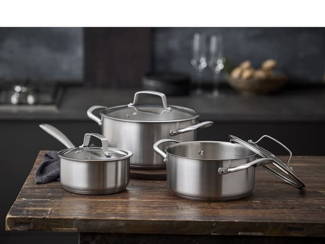 Pillivuyt Gourmet Gryde med glaslåg Steel