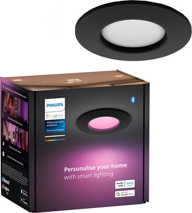 Philips Hue WCA Slim lille indbygget LED-lampe (sort)