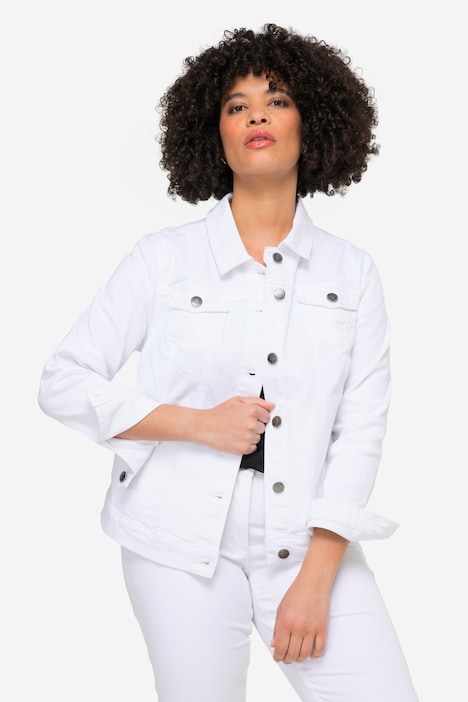 Jeansjacke Frieda, Wascheffekte, Hemdkragen, Langarm